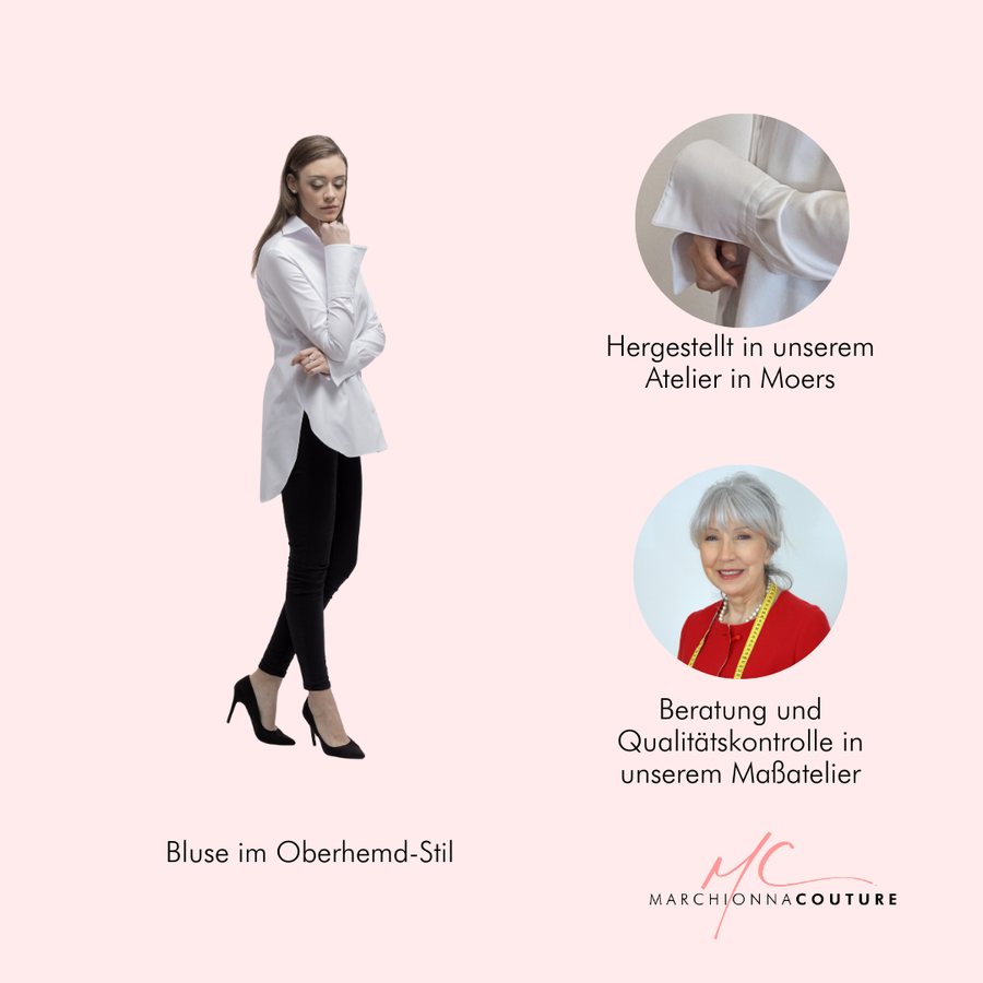 Bluse im Oberhemd-Stil in feinster Baumwolle