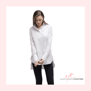 Bluse im Oberhemd-Stil in feinster Baumwolle