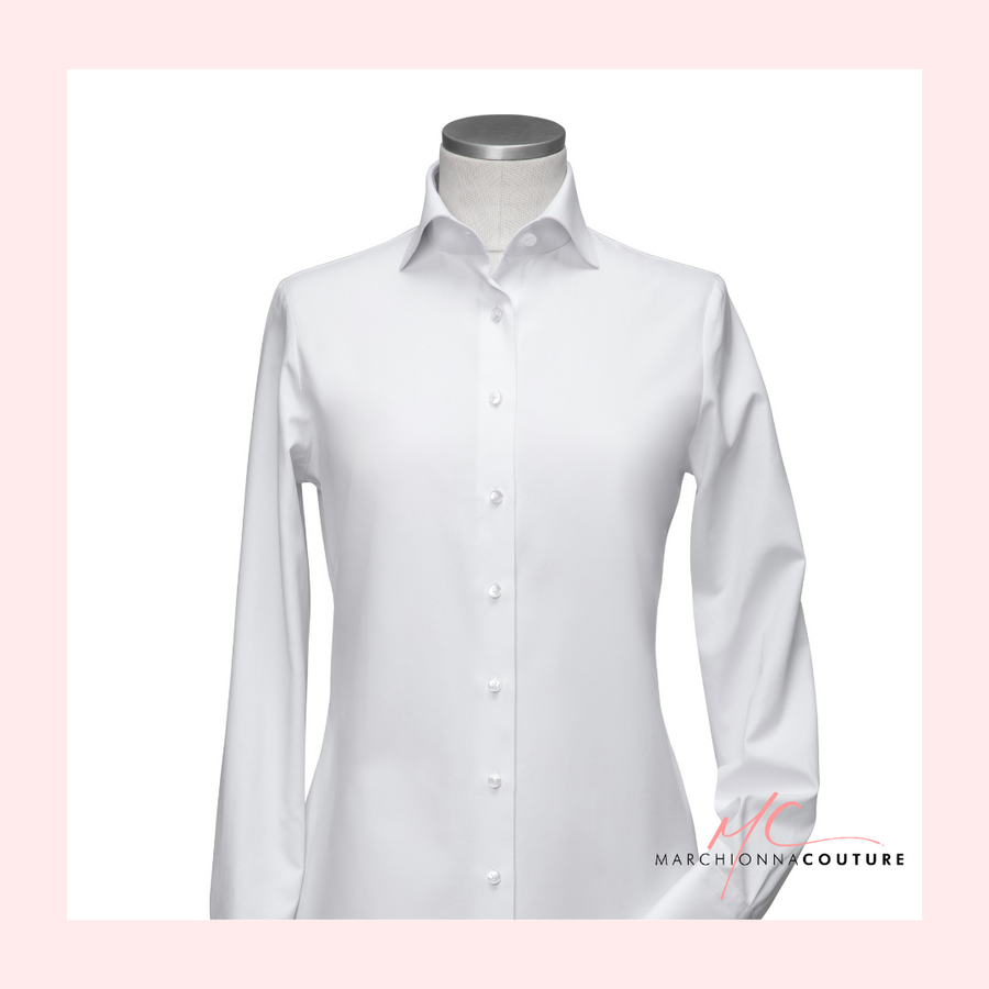 Bluse im Oberhemd-Stil in feinster Baumwolle