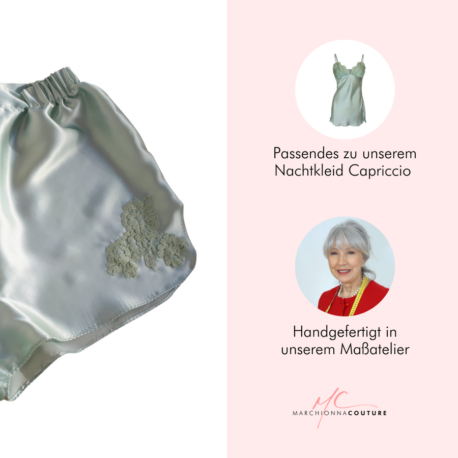 Seiden-Boxershort Capriccio mit Spitzenapplikation